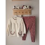 Babudi %100 Pamuk Kız Bebek 3’lü Takım – Elbise, Tayt & Bandana - 5 - 6 Yaş - Pembe - Bej