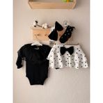 Babudi Kız Bebek Şık 4’lü Takım – Body, Etek, Bandana & Çorap - 3 - 6 Ay - Beyaz