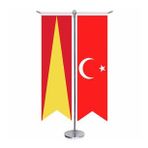 Babür İmp. Bayrağı -17 Eski Türk Devletleri ve Türkiye - Kırlangıç - Saten T direk 2li Masa Bayrağı