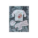Babush Kız Bebek 3'lü Pijama Takımı Hastane Çıkışı Pembe Animal Desen - 0 - 3 Ay - Açık Pembe