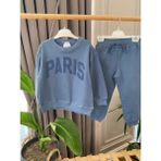 Baby Babyaden Paris Yazılı / Kapşonlu / Cep Detaylı Şardonsuz Ince Mevsimlik Erkek Çocuk Okul Eşofman - 6 - 7 Yaş - 04G-Mavi