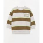 Baby Bisiklet Yaka Uzun Kollu Çizgili Erkek Bebek Sweatshirt - Gri - 4 - 5 Yaş