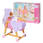 BABY born 829981 Good Night Beşiği 43 cm Bebekler İçin Küçük Eller İçin Kolay, Yaratıcı Oyun Empati ve Sosyal Becerileri Destekler, 3 Yıl ve Üstü Yatak Takımları, Mobil ve Kanopi Dahil