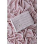 Baby Cais Collection Örgü Desen Bebek Pikesi Organik Pamuk Bebek Battaniyesi Soft Pembe 100x120 Cm