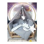 Baby Clime 60x120 Nakışlı Bebek Uyku Seti Isimli - Lüks Cibinlik Ve Aparat - Dalda Oturan Fil Motifi USN-60120-LCİB-1.