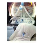 Baby Clime 70x110 Nakışlı Bebek Uyku Seti Isimli - Lüks Cibinlik Ve Aparat - Uçak Ve Pilot Ayıcık Motifi USN-70110-LCİB-1.