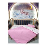 Baby Clime 90x130 Bebek Uyku Seti 5'li - Pembe Yıldız Desenli (TÜM ÖLÇÜLERE UYGUN) USR-90130-5'Lİ