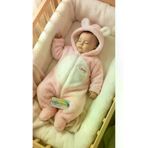 Baby Clime AYI TUL-1. 0–12 Ay İsimli Bebek Tulumu – Peluş Ayıcık Kapüşonlu Ayaklı Tulum