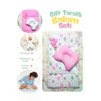 Baby Clime ÇİFT BAKIM-1 Çift Taraflı Bebek Bakım Seti - Alt Açma Minderi, Baş Düzeltme Yastığı Ve Ahşap Diş Kaşıyıcı