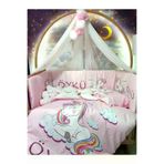 Baby Clime İsimli Bebek Uyku Seti 60x120 - Unicorn Temalı, Cibinlikli, Dijital Baskılı USDIJ-5-60120-LCİB-1.