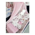 Baby Clime İsimli Kız Bebek Uyku Seti 70x110 - Pembe Cibinlikli, Dijital Baskılı, Kenar Korumalı USDIJ-5-70110-LCİB-1.