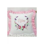 Baby Clime KIRLENT-8. 40X40 Cm Fırfırlı Nakışlı Kırlent Bebek İsimli Takı Yastığı İçi Dolgulu C8