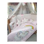 Baby Clime Kız Bebek Beşik Uyku Seti 60x120 - Cibinlikli, Kenar Korumalı, Dijital Yorgan ve Yastık USDIJ-2-60120-LCİB-1.