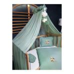 Baby Clime USMÜS-80120-LCİB-1. Nakışlı Müslin Uyku Seti - 80X120 Cm Yorgan Kılıflı, Ponponlu Cibinlik Tülü Ve Aparatlı
