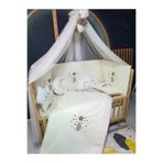 Baby Clime USN-60120-LCİB-6. Nakışlı Bebek Uyku Seti 60X120 – Aparatlı Lüks Cibinlikli