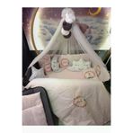 Baby Clime USN-70120-LCİB-2. 70X120 Nakışlı Isimli Bebek Uyku Seti 18 Parça - Lüks Cibinlik Ve Aparat - Tavşan