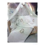 Baby Clime USN-70130-LCİB-1. 70X130 Nakışlı Isimli Bebek Uyku Seti 17 Parça - Lüks Cibinlik Ve Aparat - Gül Sepeti