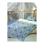 Baby Clime USP-90120-4LÜ 90X120 Pazen Uyku Seti 4'lü - Mavi Mavi (Yumuşacik Bebek Battaniyesi, Çarşaf Ve Kilifli Yastik)