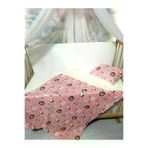 Baby Clime USP-90120-4LÜ 90X120 Pazen Uyku Seti 4'lü - Pembe Beyaz (Yumuşacik Bebek Battaniyesi, Çarşaf Ve Kilifli Yastik)