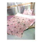 Baby Clime USP-90120-4LÜ 90X120 Pazen Uyku Seti 4'lü - Pembe Pembe (Yumuşacik Bebek Battaniyesi, Çarşaf Ve Kilifli Yastik)