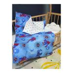 Baby Clime USR-6-90130-1. Erkek Bebek Uyku Seti - Çift Taraflı 95X135 Yorgan, Yastık, Çarşaf, Hediye Bulut Yastık