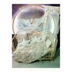 Baby Clime USR-60120-CİB-1. 60X120 Bebek Uyku Seti - Cibinlik Ve Aparat - Kahverengi Bulut Yıldız Desen