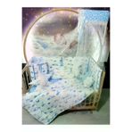 Baby Clime USR-60120-CİB-1. 60X120 Bebek Uyku Seti - Cibinlik Ve Aparat - Mavi Ay Yıldız Desen