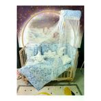 Baby Clime USR-60120-CİB-1. 60X120 Bebek Uyku Seti - Cibinlik Ve Aparat - Mavi Kelebek Yıldız Desen