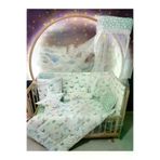 Baby Clime USR-60120-CİB-1. 60X120 Bebek Uyku Seti - Cibinlik Ve Aparat - Yeşil Ay Yıldız Desen