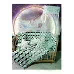 Baby Clime USR-60120-CİB-1. 60X120 Bebek Uyku Seti - Cibinlik Ve Aparat - Yeşil Zigzag Yıldız Desen