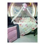 Baby Clime USR-70110-LCİB-2. 70X110 Lüks Cibinlikli Bebek Uyku Seti 17 Parça Ay Bulut Yıldız Yastıklı