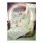 Baby Clime USR-70130-CİB-1. 70X130 Bebek Uyku Seti - Cibinlik Ve Aparat - Kahverengi Ay Yıldız Desen