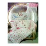 Baby Clime USR-70130-CİB-1. 70X130 Bebek Uyku Seti - Cibinlik Ve Aparat - Pembe Ay Yıldız Desen