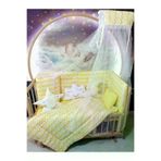 Baby Clime USR-70130-CİB-1. 70X130 Bebek Uyku Seti - Cibinlik Ve Aparat - Sarı Ince Zigzag Yıldız Desen
