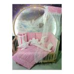 Baby Clime USR-70130-CİB-1. 70X130 Bebek Uyku Seti - Cibinlik Ve Aparatı - Pembe Yıldız Desen