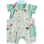 Baby Cool 029BC Erkek Bebek Desenli Mint Salopet Takım - - - 9 Ay