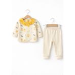 Baby Corner 2'li Bebek Takım - Ekru - Turuncu - 6 - 9 Ay