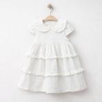 Baby Corner Bebe Yaka Fırfırlı Kız Bebek Elbise - 24 Ay - Beyaz