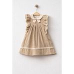 Baby Corner Bebe Yaka Kız Bebek Elbise - 6 Ay - Kahverengi