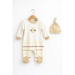 Baby Corner Çıtçıtlı Bebek Tulum - Bej - 0 - 3 Ay
