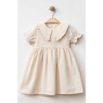 Baby Corner Fırfırlı Bebe Yaka Kız Bebek Elbise - 24 Ay - Bej