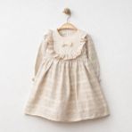 Baby Corner Keten Kız Bebek Elbise - 6 Ay - Bej