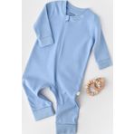 Baby Cosy Bebek Fermuarlı Tulum, %100 Organik Pamuk, Bebek Ve Yenidoğan Serisi - Csy3037 Gece Mavisi 12-18 Ay