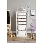 Baby Darling %100 Mdf - Large Mono 6 Sepetli Oyuncak Dolabı (largemono6sepet-2b-4o-beyaz)