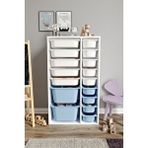 Baby Darling %100 Mdf - Xl Duo 16 Sepetli Oyuncak Dolabı Mavi