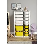 Baby Darling %100 Mdf - Xl Duo 16 Sepetli Oyuncak Dolabı Sarı