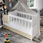 Baby Darling Sansa Beyaz-Meşe Büyüyen Beşik