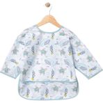 Baby Deniz Desenli (Balina & Kaplumbağa) Mama Önlüğü – Su Geçirmez Kollu (6-24 Ay) - Mavi - 6 - 24 Ay