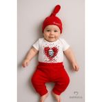 Baby Dens Babyden's Baby Den's %100 Pamuk Atatürk Baskılı 3'lü Yenidoğan Bebek Takımı | Kısa Kol Body Zıbın (Üst), Pantolon ve Bere (Şapka) Seti Kırmızı Beyaz - Kırmızı - Beyaz - 0 - 3 Ay