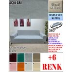 Baby Face Kumaş 3 Lü Komple Giydirme Kanepe & Çekyat, Bohem, Porto, Vb. Model Koltuk Kılıfı - 180 x 240 cm - Açık Gri